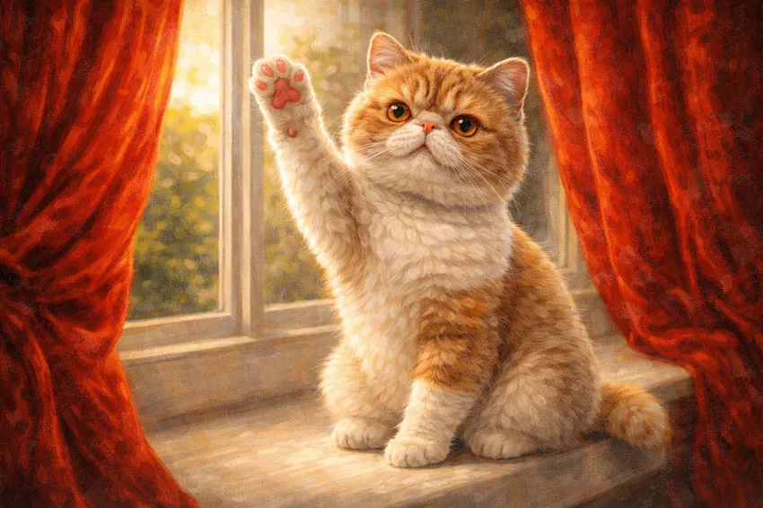 Экзотическая короткошерстная (экзот). Коллаж: Гавришева Анна, фото сгенерировано нейросетью GPT Image