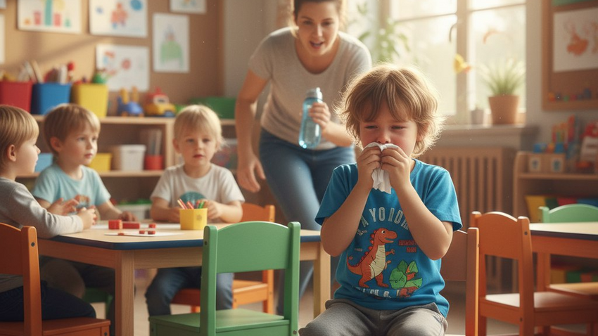 На Амуре воспитательница детсада сознательно заразила 4 детей туберкулезом. Фото сгенерировано нейросетью Perplexity по материалам статьи.