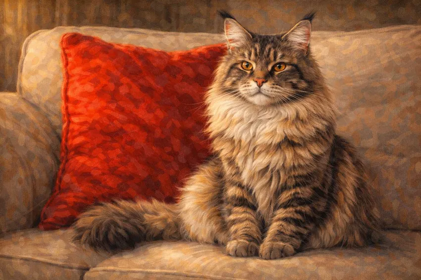 Мейн-кун. Коллаж: Гавришева Анна, фото сгенерировано нейросетью GPT Image