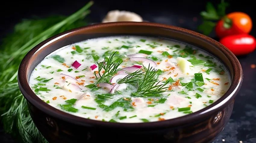 Окрошка-2025: сколько теперь стоит любимый летний суп и как на нем сэкономить. Фото сгенерировано нейросетью midjourney.com по мотивам публикации