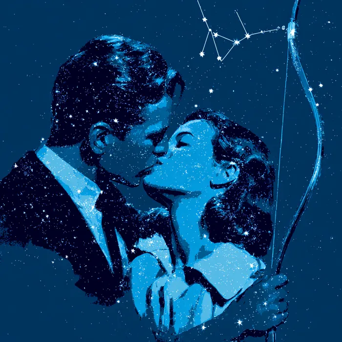 Стрельцы в декабре 2025 года могут влюбиться. Фото сгенерировано нейросетью Midjourney