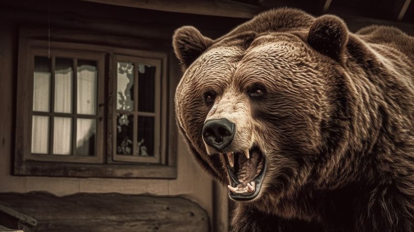 Медведь держал в страхе целый поселок. Фото сгенерировано нейросетью midjourney.com по мотивам публикации