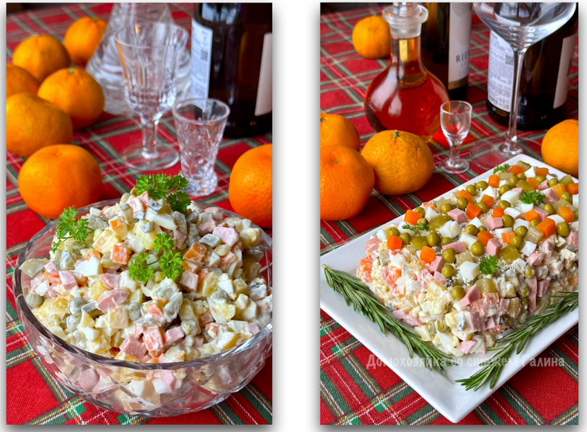 Слева - оливье из СССР, справа - современная интерпретация. ФОТО: Галина Щетникова