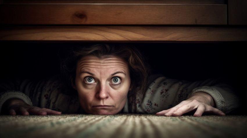 На Урале мать пряталась под диваном ухажера, чтобы не платить 140 тыс. алиментов. Фото сгенерировано нейросетью midjourney.com по материалам статьи