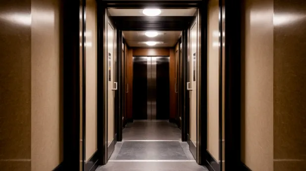 На Камчатке двухлетний малыш зашел в лифт, пока отец отвлекся, и застрял там. Фото сгенерировано нейросетью shedevrum.ai по материалам статьи