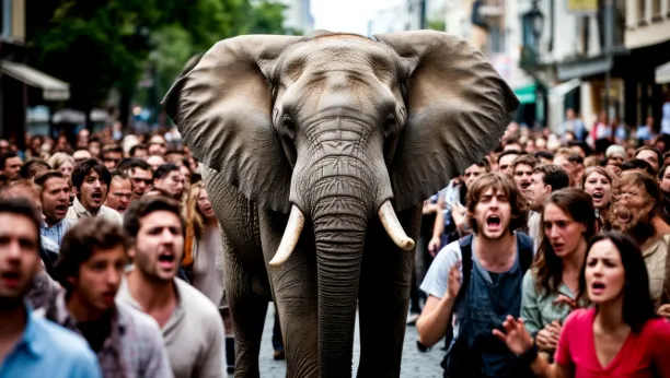 На Шри-Ланке дикий слон чуть не задавил россиян, пытавшихся сделать с ним фото. Фото сгенерировано нейросетью shedevrum.ai по материалам статьи