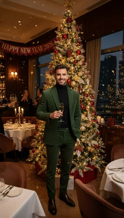 В мужской моде в 2026 году жесткие линии уходят в прошлое — на смену приходят костюмы свободного кроя из твида, вельвета, плотного хлопка. Фото сгенерировано нейросетью Nano Banana