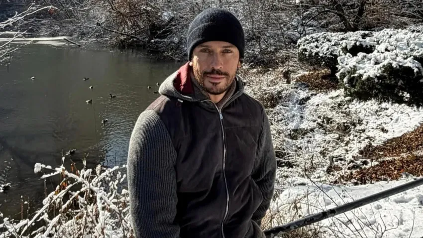 Максим Галкин не стал подражать Шаману и лизать лед на озере в Стокгольме. Фото: соцсети