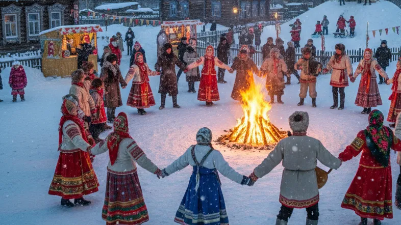 Святки в 2026 году. Фото сгенерировано нейросетью Nano Banana