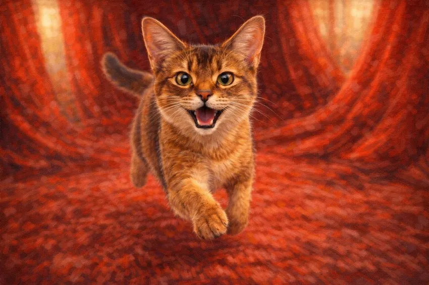 Абиссинская. Коллаж: Гавришева Анна, фото сгенерировано нейросетью GPT Image