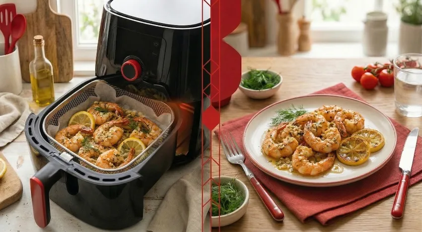 Креветки в чесночном масле. Фото сгенерировано нейросетью Nano Banana