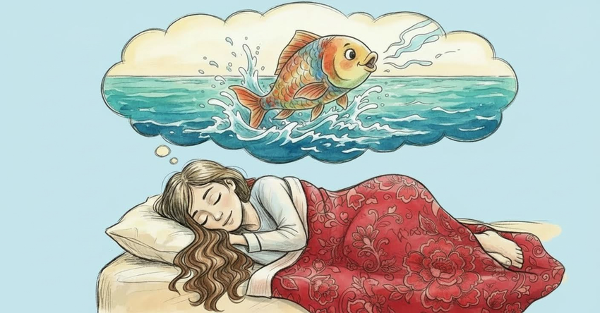 Живая рыба снится к ясности. Коллаж: Сорокина Екатерина, фото сгенерировано нейросетью Nano Banana