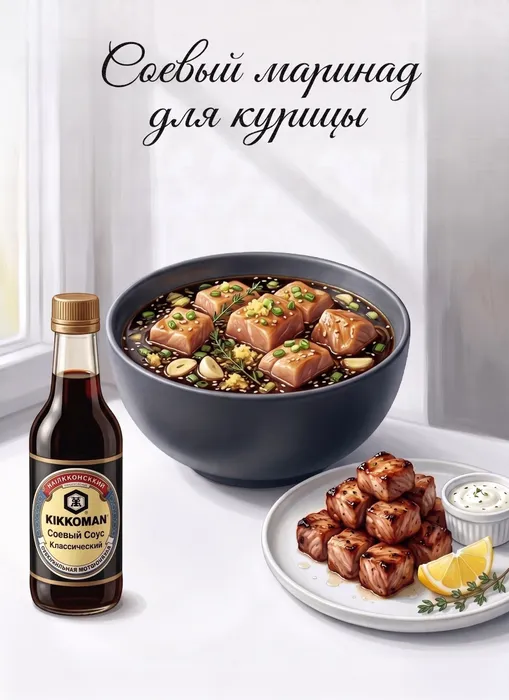 Соевый маринад для курицы. Фото сгенерировано нейросетью Nano Banana