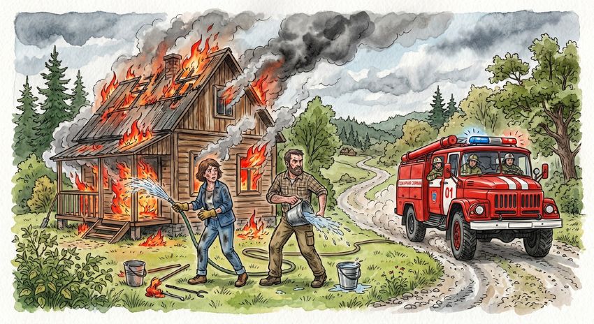 Тушить пожар во сне. Фото сгенерировано нейросетью Nano Banana