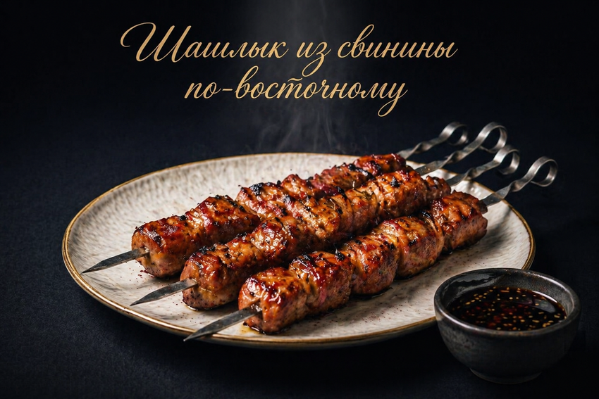 Шашлык из свинины по-восточному. Фото сгенерировано нейросетью GPT Images