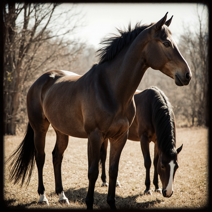 В России на содержание лошадей, мюсли для них и солярии тратят миллионы рублей. Фото сгенерировано нейросетью krea.ai
