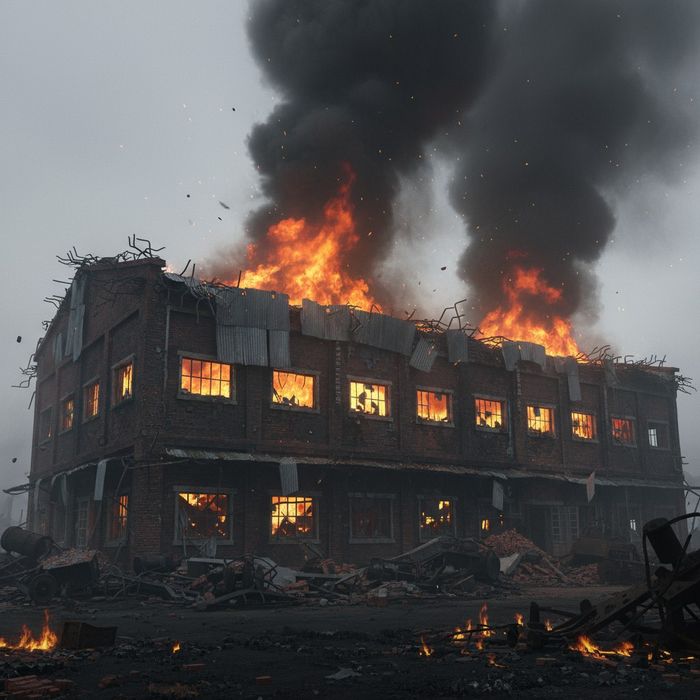 В Челябинской области 10 человек погибли при взрыве завода, еще 5 пострадали. Фото сгенерировано нейросетью Perplexity по материалам статьи.