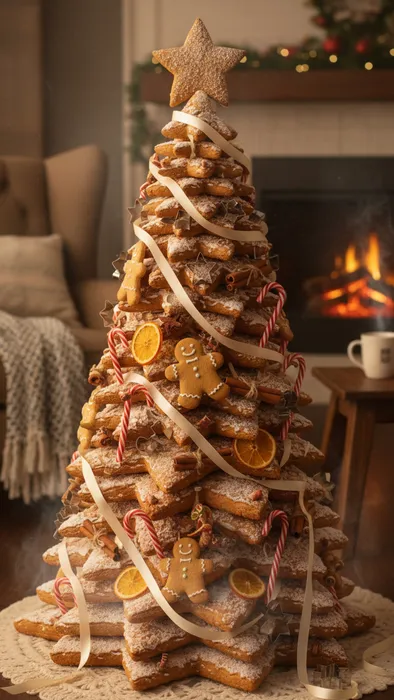 Съедобная елка, которую можно съесть сразу после боя курантов. Фото сгенерировано нейросетью Nano Banana