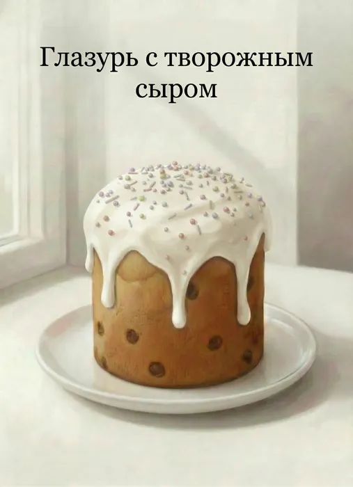 Глазурь с творожным сыром для кулича. Фото сгенерировано нейросетью Nano Banana