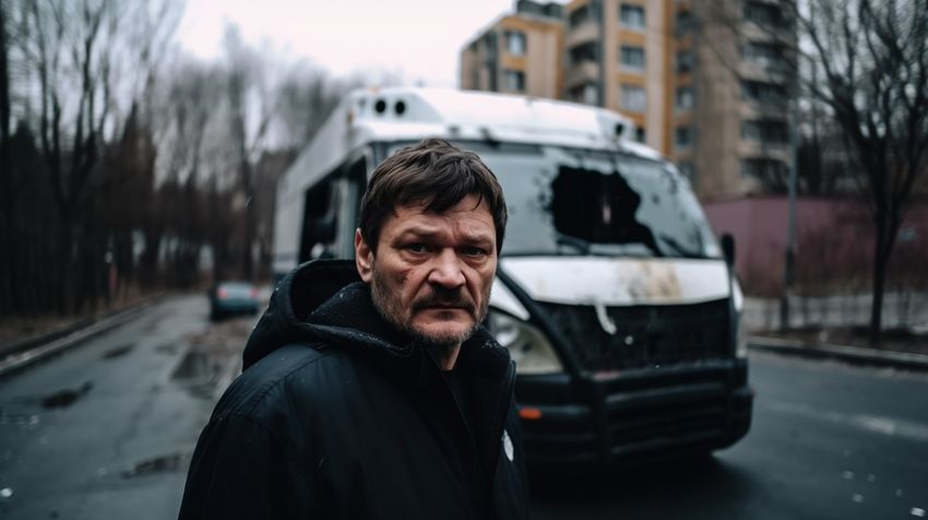 В Питере 39-летний пациент выкинул фельдшера скорой из едущей машины и сбежал. Фото сгенерировано нейросетью Perplexity по материалам статьи.