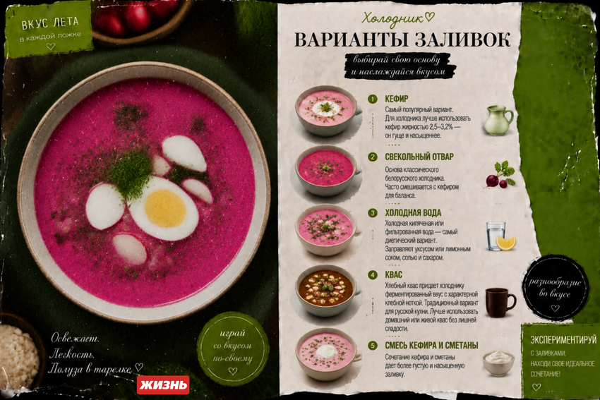 Варианты заливок для холодника. Коллаж: Сорокина Екатерина