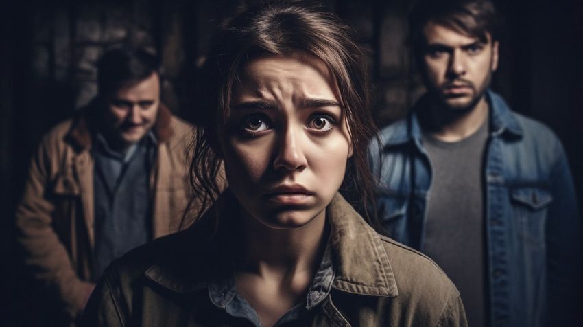 МУЖИКИ ПОХИТИЛИ ДЕВУШКУ. ФОТО СГЕНЕРИРОВАНО НЕЙРОСЕТЬЮ MIDJOURNEY.COM ПО МАТЕРИАЛАМ СТАТЬИ