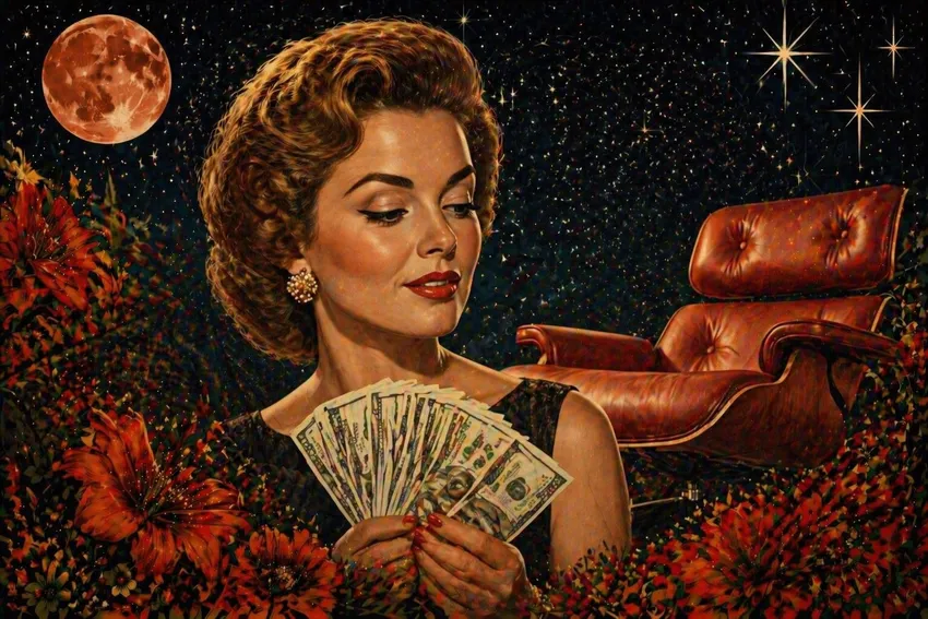 Женщина-Львица в мае 2026 года будет тратиться на обустройство дома. Коллаж: Сорокина Екатерина, фото сгенерировано нейросетью GPT Images