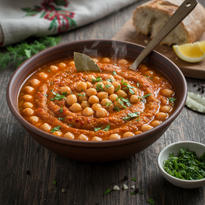 Суп из нута. Фото сгенерировано нейросетью Nano Banana