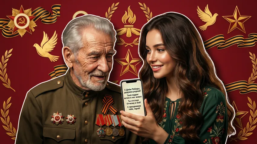 Поздравления с 9 мая в стихах. Фото сгенерировано нейросетью Nano Banana