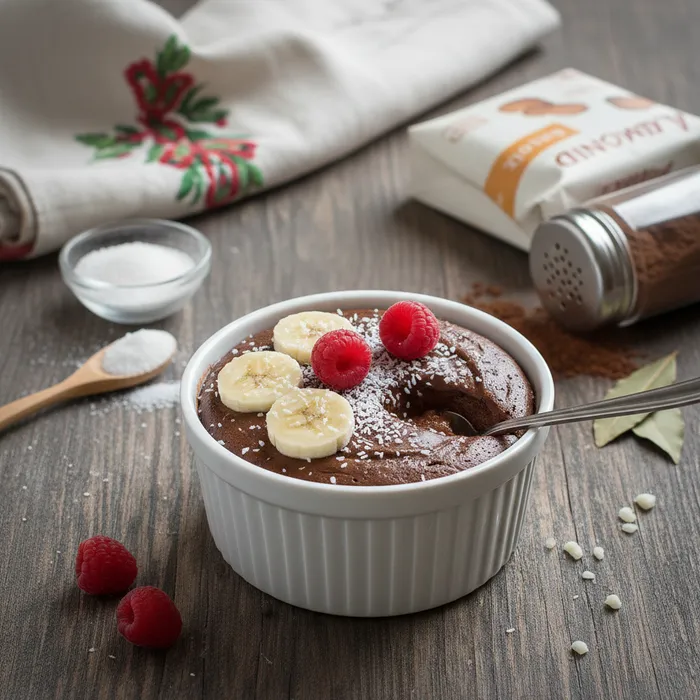 Суфле из миндального молока. Фото сгенерировано нейросетью Nano Banana