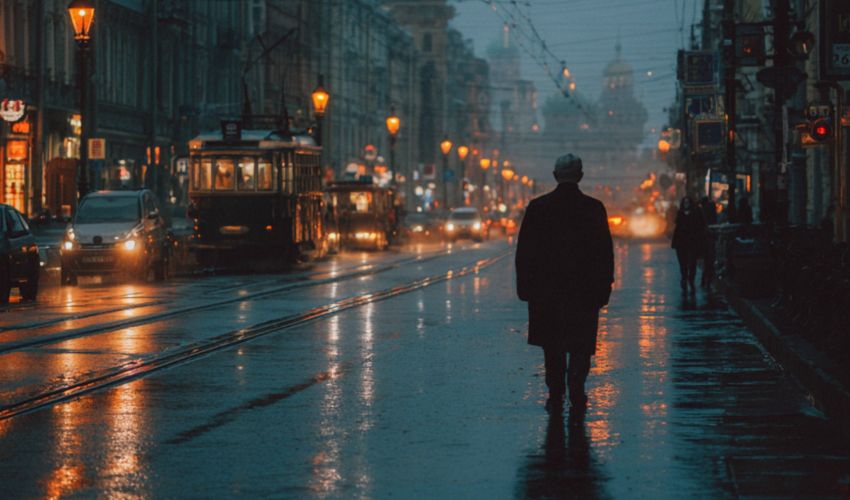 В Петербурге в сентябре 2025 года будет более важно и прохладно, чем в Москве. Фото сгенерировано нейросетью Midjourney