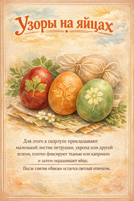 Узоры на яйцах. Фото сгенерировано нейросетью GPT Images