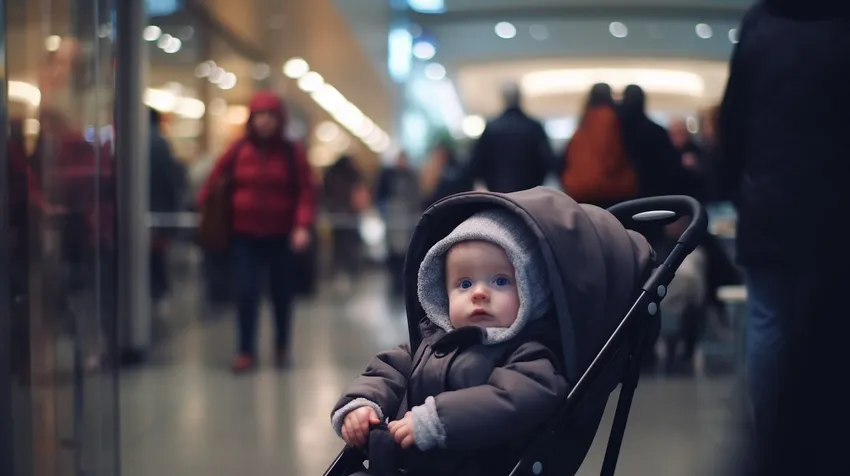 "Мама не вернется". В Питере дама подкинула младенца в коляске в ТРК. Фото сгенерировано нейросетью midjourney.com по материалам статьи