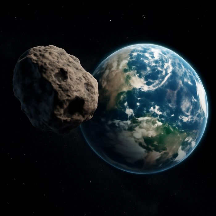 К Земле несется астероид, который в 1000 раз больше того, что упал на Челябинск. Фото сгенерировано нейросетью Perplexity по материалам статьи.