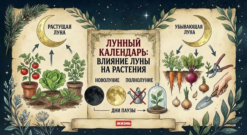 Лунный календарь: влияние Луны на растения. Коллаж: Гавришева Анна