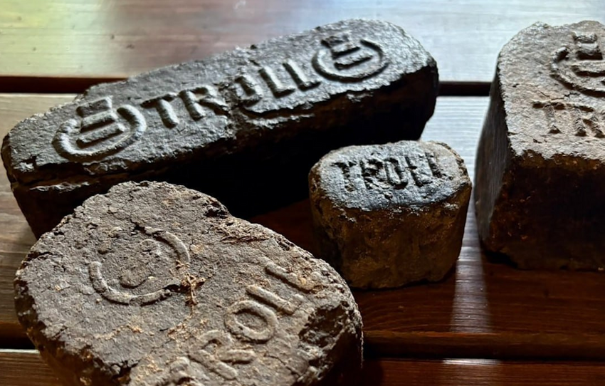 В Калининградской области археологи нашли столетние брикеты торфа для растопки. Фото: t.me/amber_mash