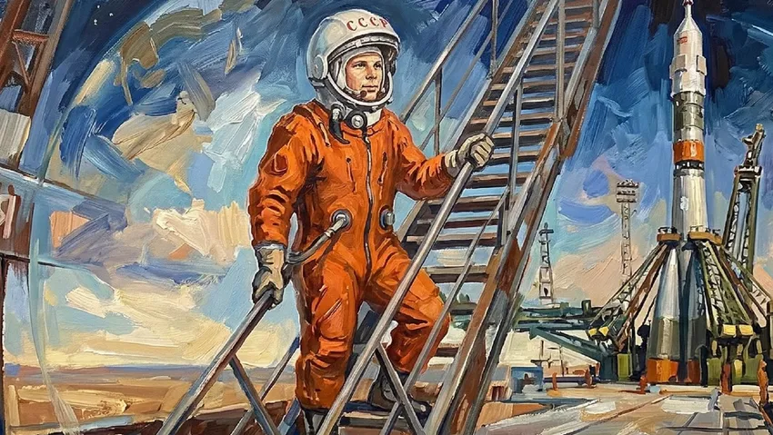 День космонавтики в СССР и России. Фото сгенерировано нейросетью Nano Banana