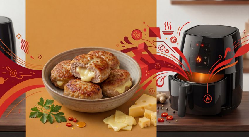 Котлеты из свиного фарша с сыром. Фото сгенерировано нейросетью Nano Banana