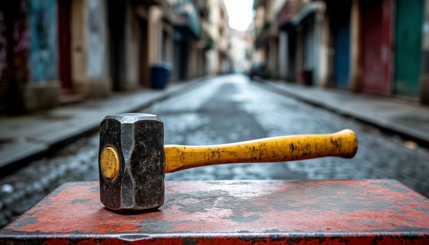 В Уфе мужчине в глаз врезался осколок железа от кувалды, которой он работал. Фото сгенерировано нейросетью Perplexity по материалам статьи.