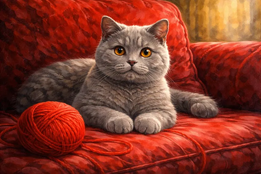 Британская короткошерстная. Коллаж: Гавришева Анна, фото сгенерировано нейросетью GPT Image