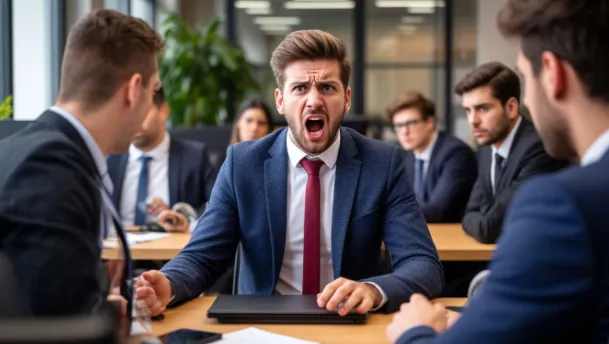 Россиян теперь могут уволить за ворчание, портящее атмосферу в коллективе. Фото сгенерировано нейросетью shedevrum.ai по материалам статьи