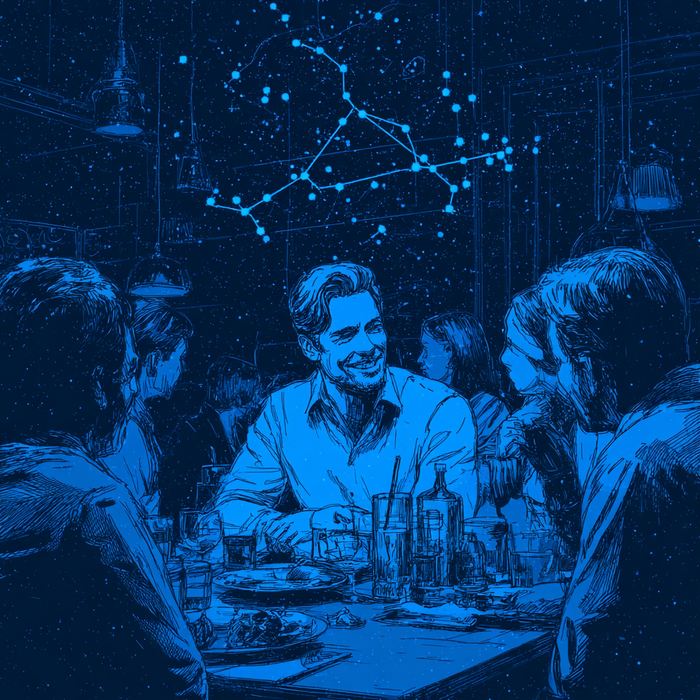 Водолеям в декабре 2025 года лучше не отказываться от встреч с друзьями. Фото сгенерировано нейросетью Midjourney