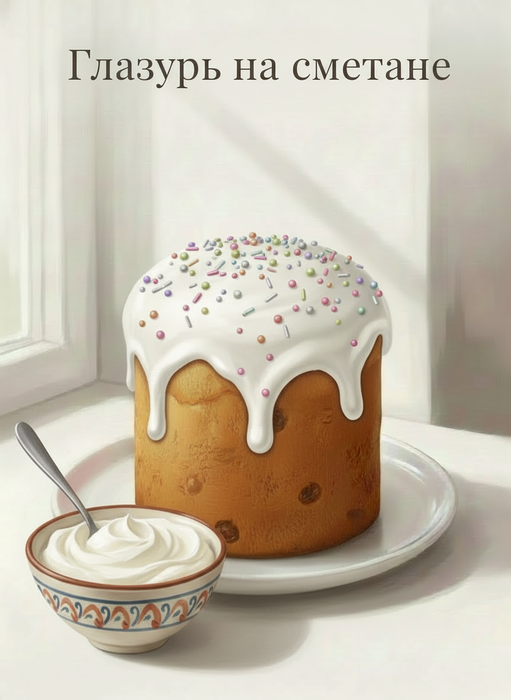 Глазурь на сметане для кулича. Фото сгенерировано нейросетью Nano Banana