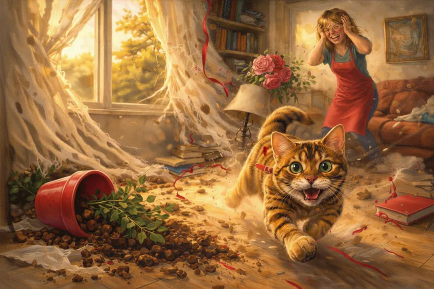 «Неподходящая» порода (или просто слишком активная кошка) может сделать жизнь сложнее. Коллаж: Гавришева Анна, фото сгенерировано нейросетью GPT Image