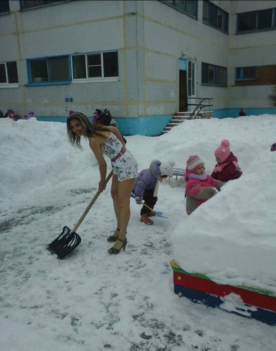 Галина совсем не чувствует холод. Фото: личный архив