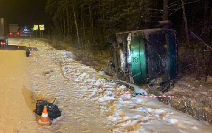 Место аварии. Фото: @t.me/url_mash