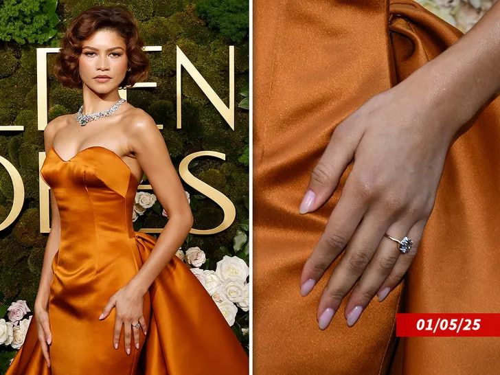Кольцо на руке Зендеи на красной дорожке. Фото: tmz.com