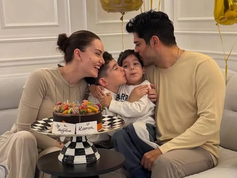 Звезда «Великолепного века» Бурак Озчивит с семьей. ФОТО: соцсети