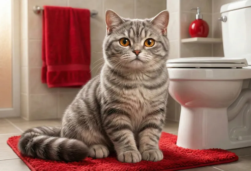 Стоит ли кота приучить к унитазу. Фото сгенерировано нейросетью Nano Banana