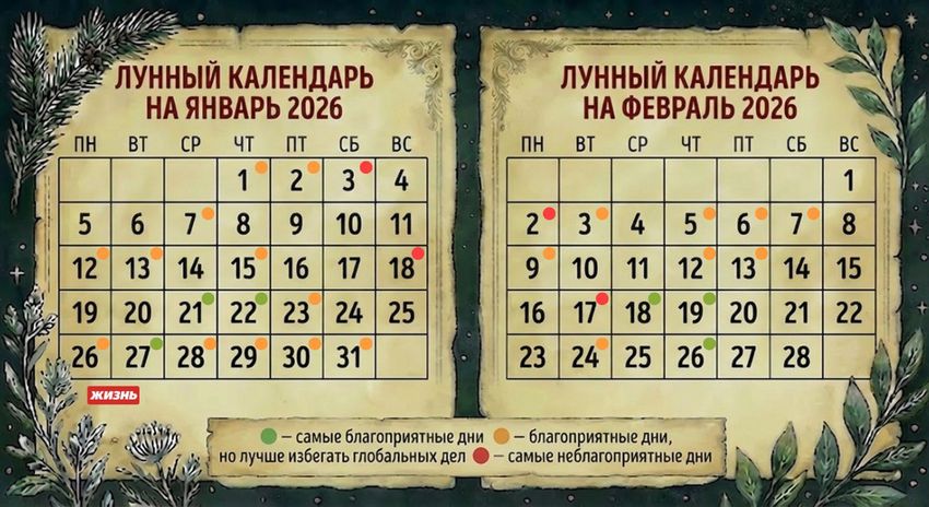 Лунный календарь на январь-февраль 2026 года. Коллаж: Гавришева Анна